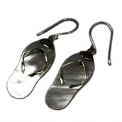 Shell & Silver Earrings - Flip Flops - Mother of Pearl - 4g